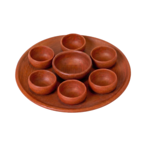 Set de 6 mezcaleros de barro rojo con forma de jícara, hechos a mano en Oaxaca
