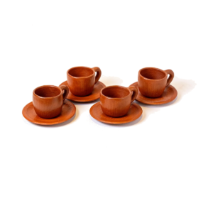 Set de 4 tazas de barro rojo de Oaxaca hechas a mano